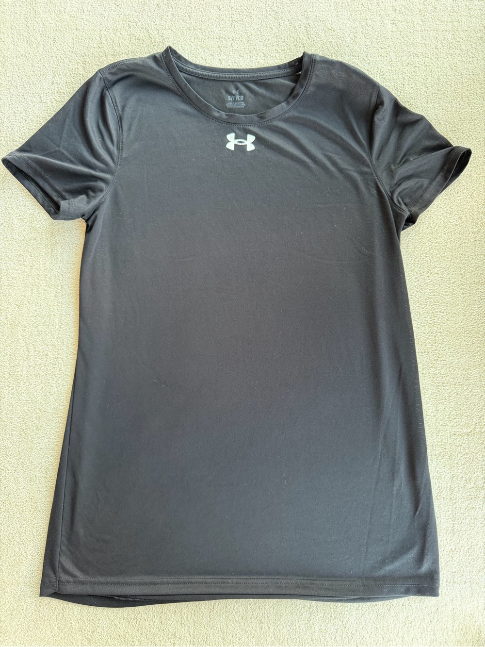 Under Armour Black Short-Sleeve Women's Training Tee with White Logo